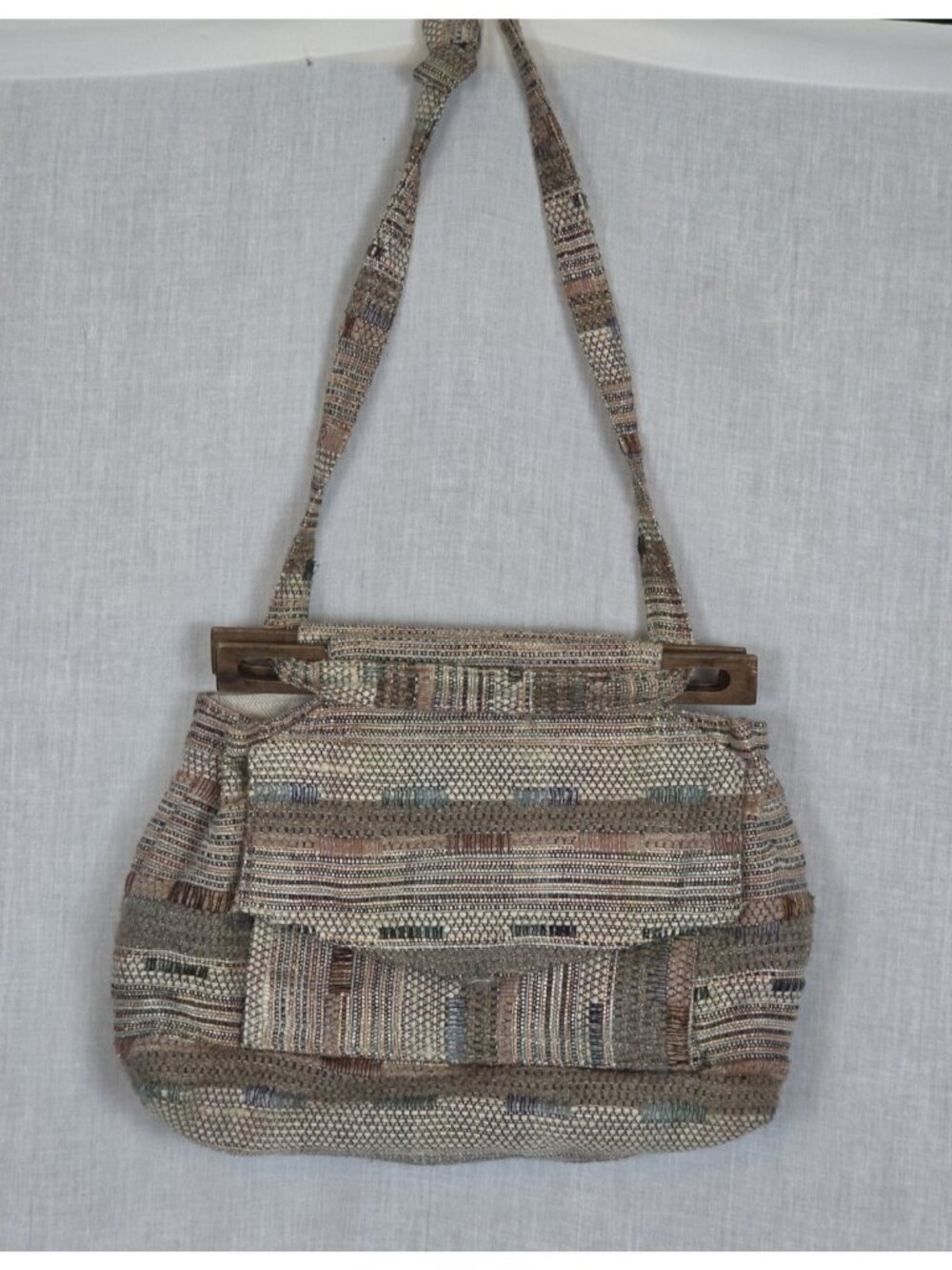 Tapestry Vintage Carpet Shoulder Bag Purse 70s- 80s Handbag All occasions 15"